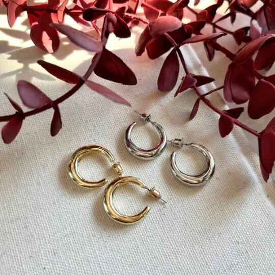 Moon Hoop Earrings