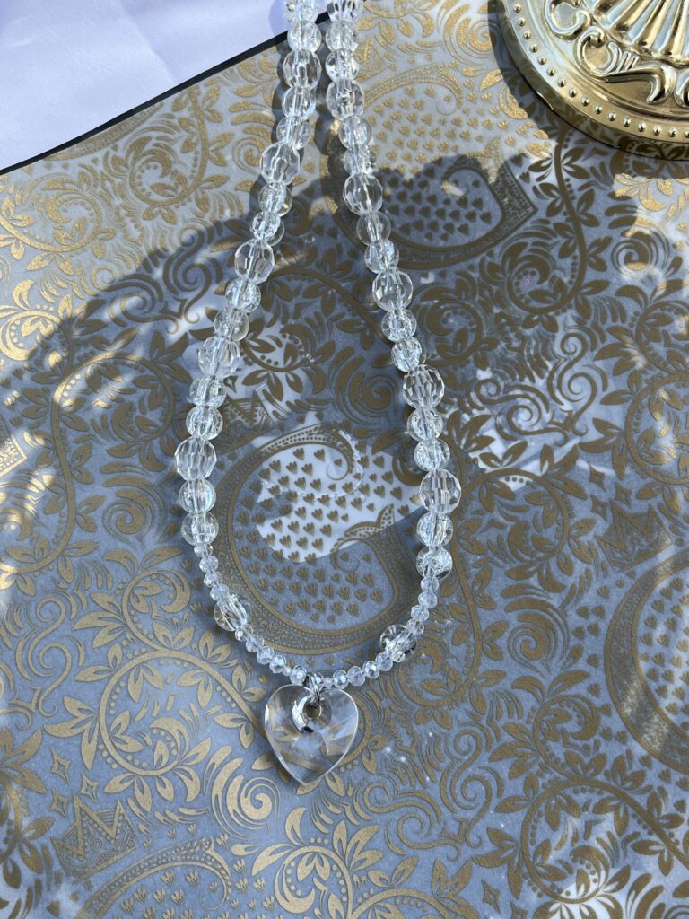 Clear Heart Beaded Necklace