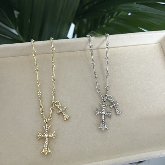 Double Cross Necklace