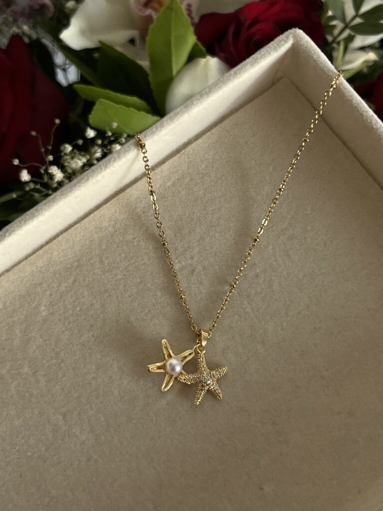 Hidden Pearl Starfish Necklace
