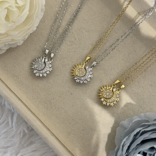 Diamond Sun and Moon Magnetic Necklaces