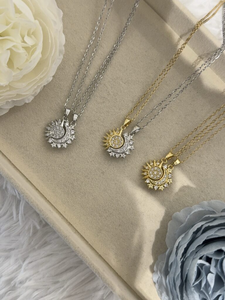 Diamond Sun and Moon Magnetic Necklaces