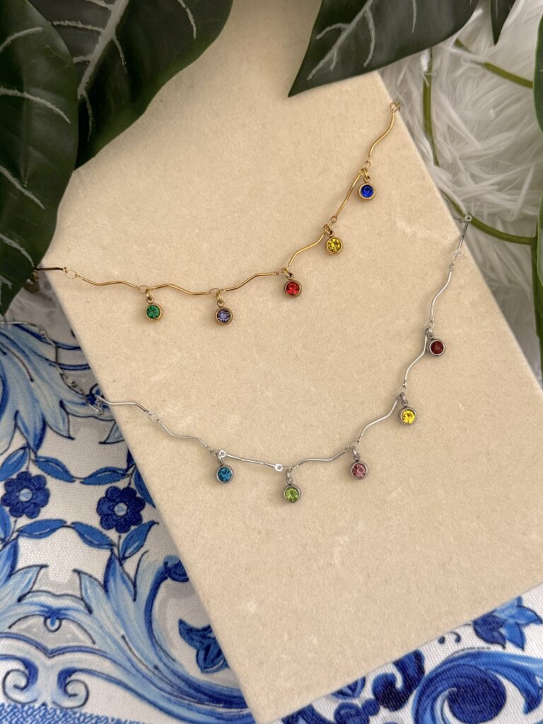 Colourful Dainty Diamond Necklace