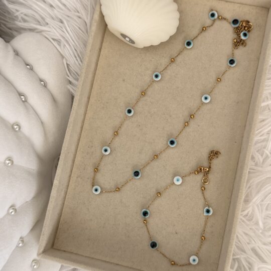 Evil Eye Necklace and Bracelet