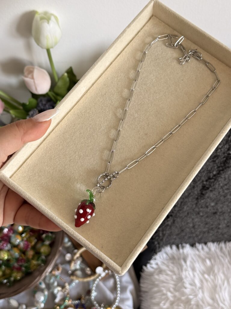 Strawberry Murano Necklace