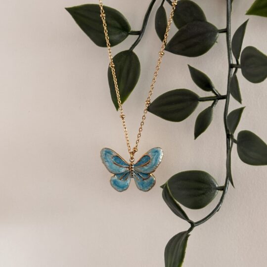Blue Butterfly Necklace
